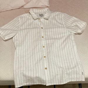 Rhythm shortsleev button down stripes L